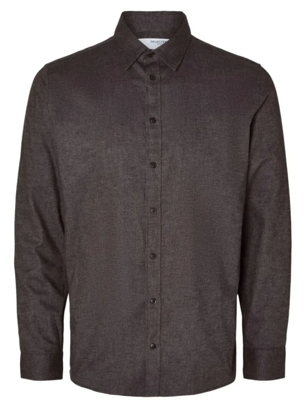 SELECTED FLANELL ÖVERSKJORTA Grey Store