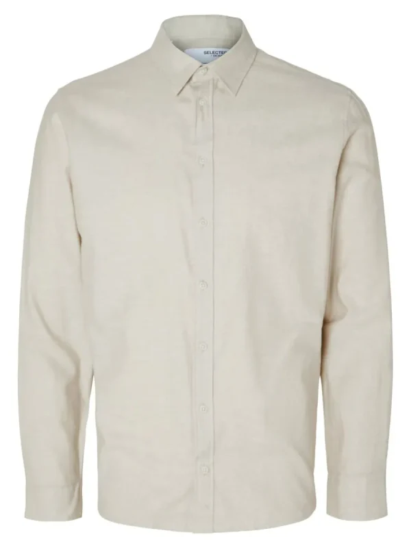 SELECTED FLANELL ÖVERSKJORTA Beige Store