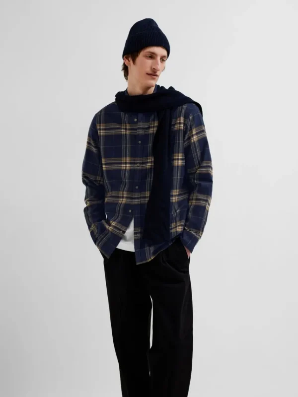 SELECTED FLANELL ÖVERSKJORTA Blue Cheap