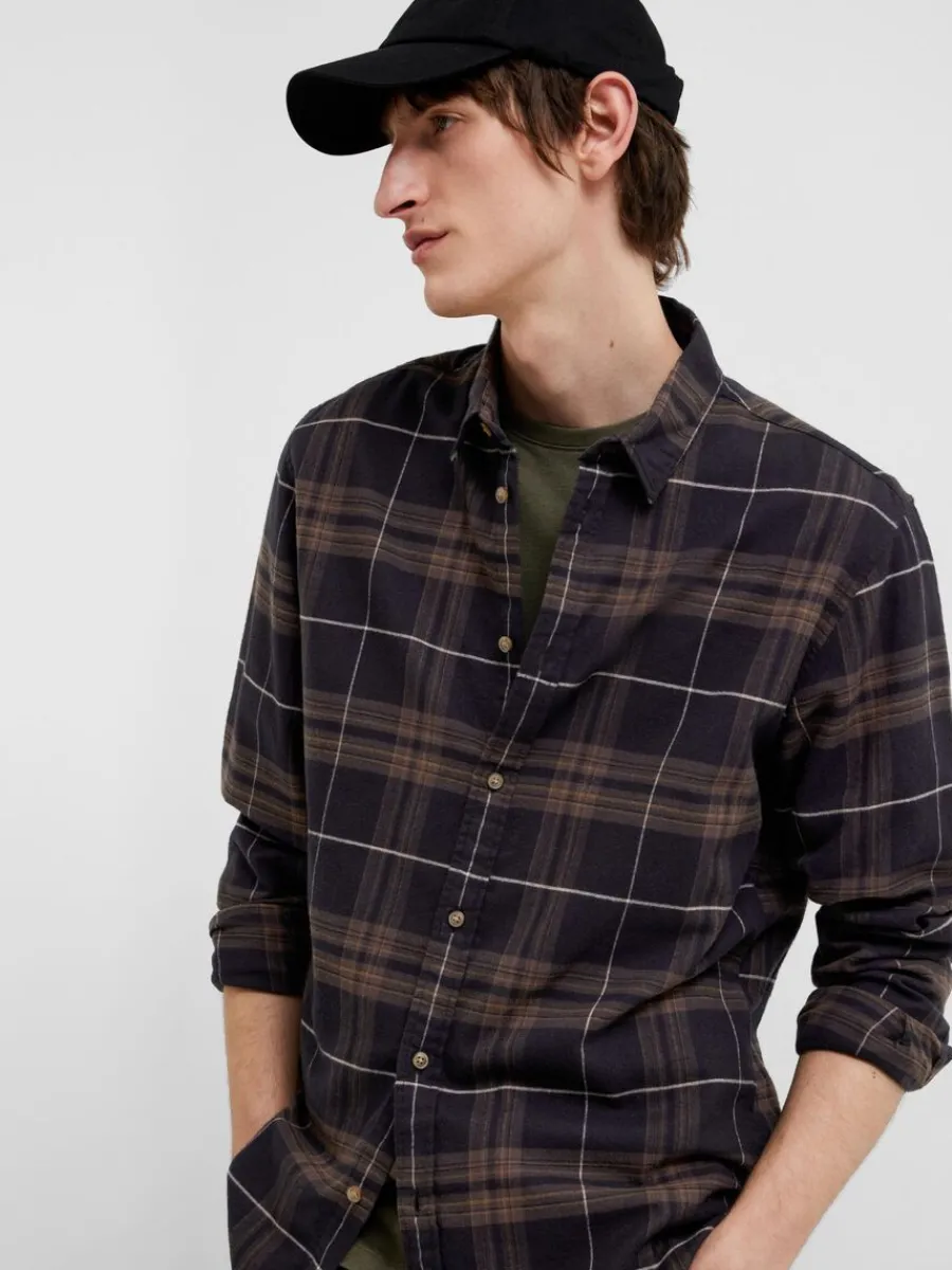 flanell_verskjorta_3-6.webp SELECTED FLANELL ÖVERSKJORTA Brown Cheap