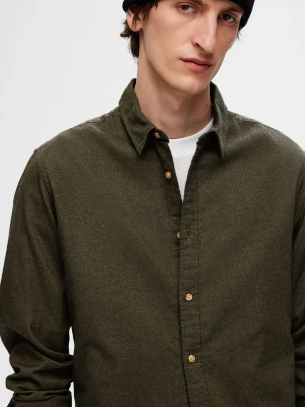 SELECTED FLANELL ÖVERSKJORTA Green Outlet