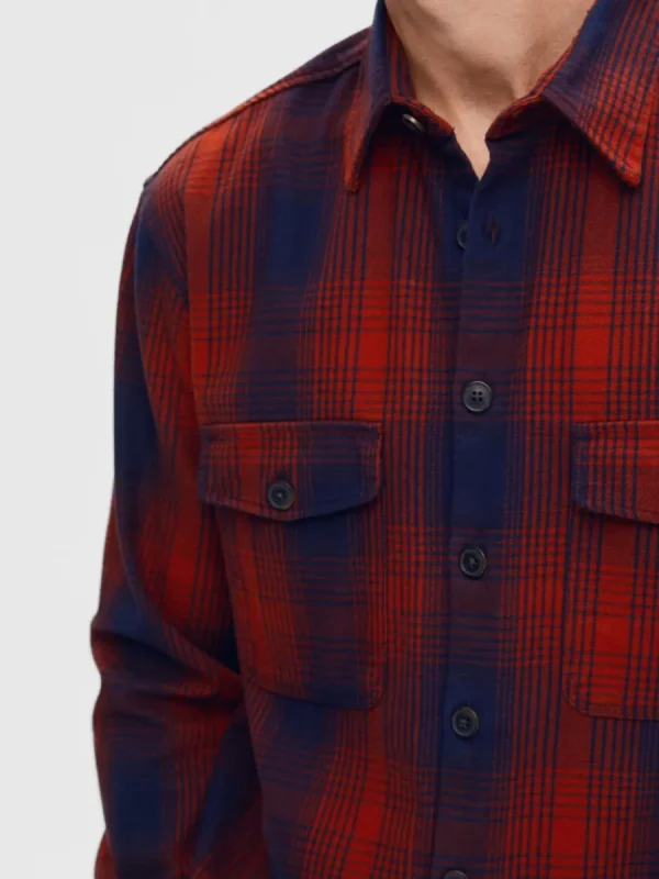 SELECTED FLANELL ÖVERSKJORTA Coloured Sale