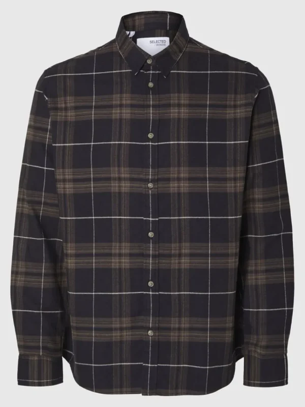SELECTED FLANELL ÖVERSKJORTA Brown Cheap