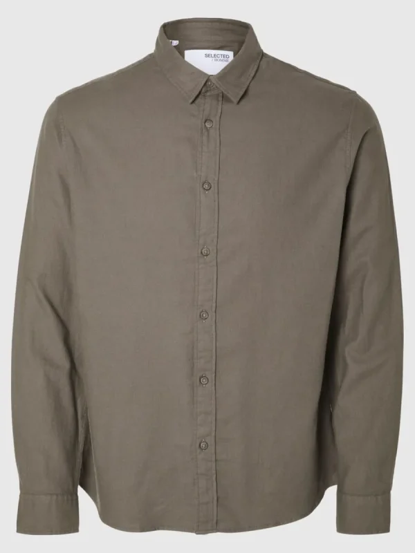 SELECTED FLANELL ÖVERSKJORTA Brown Hot