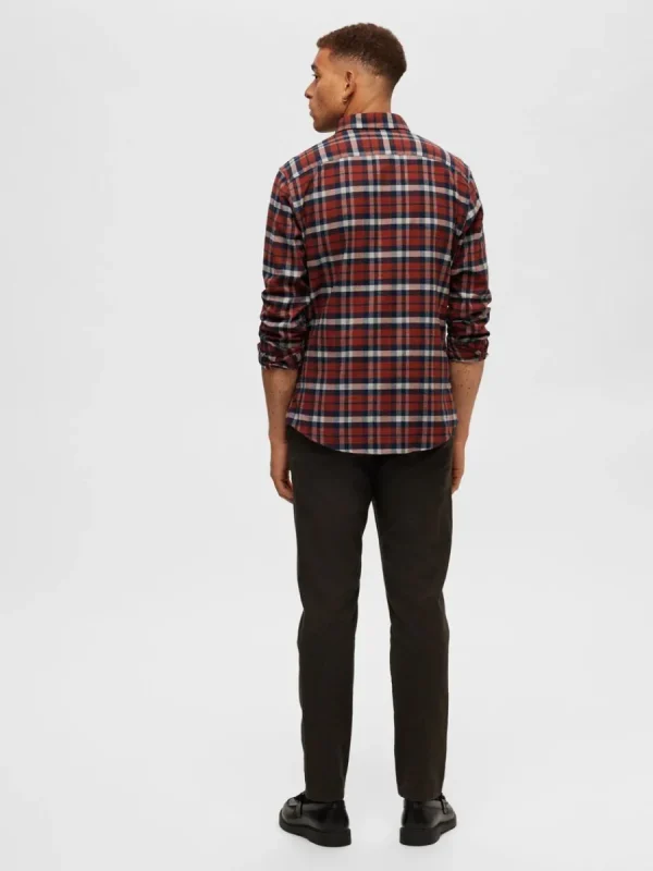 SELECTED FLANELL ÖVERSKJORTA Orange Sale