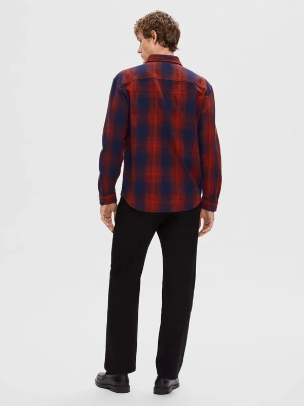 SELECTED FLANELL ÖVERSKJORTA Coloured Sale