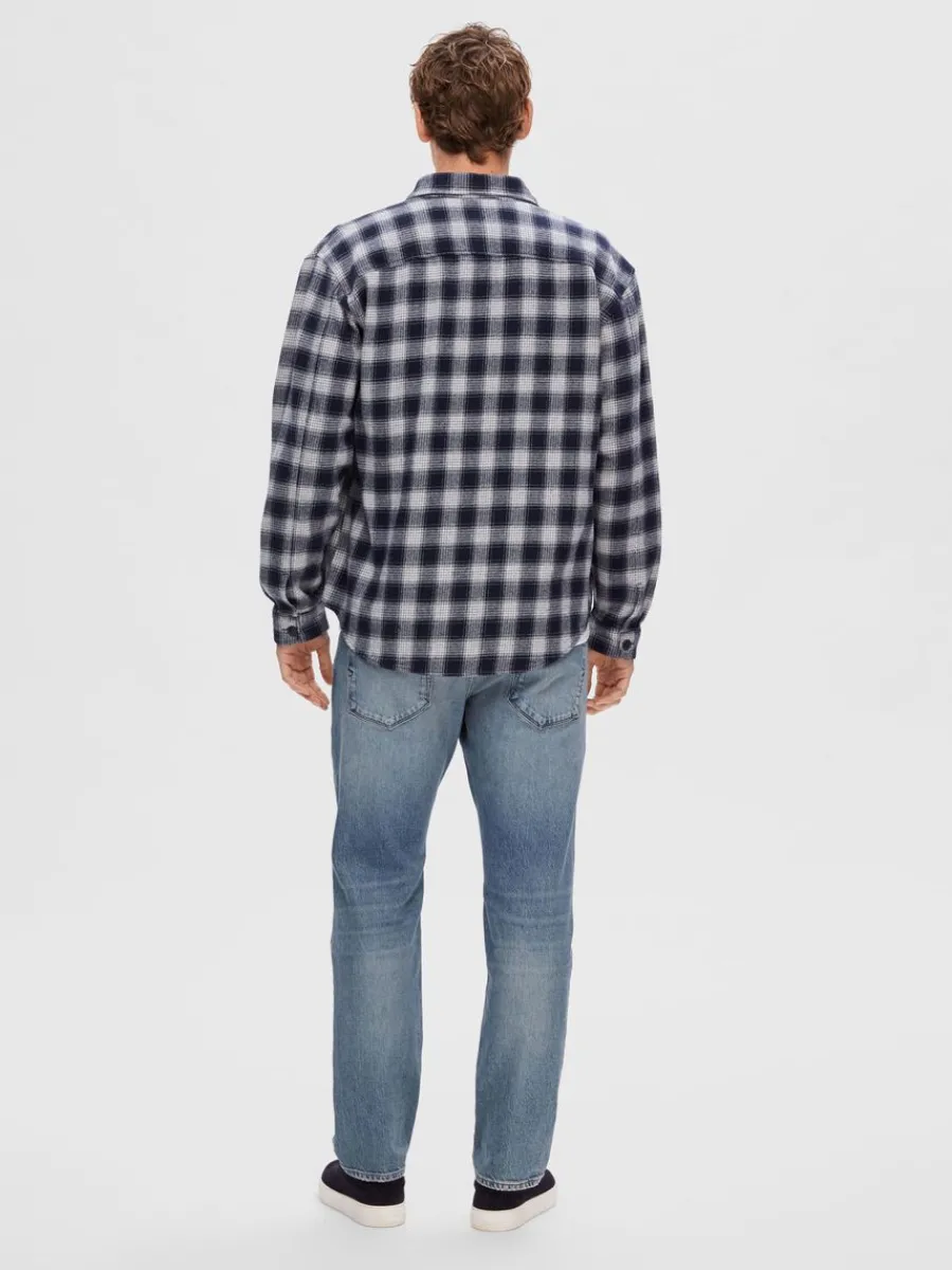 flanell_verskjorta_5-13.webp SELECTED FLANELL ÖVERSKJORTA Blue Clearance