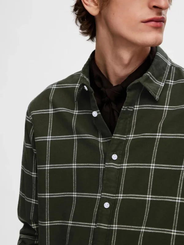 SELECTED FLANELL ÖVERSKJORTA Green Outlet