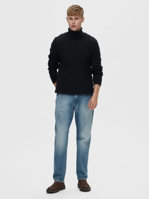 SELECTED FLÄTSTICKAD POLOTRÖJA TRÖJA Blue Online