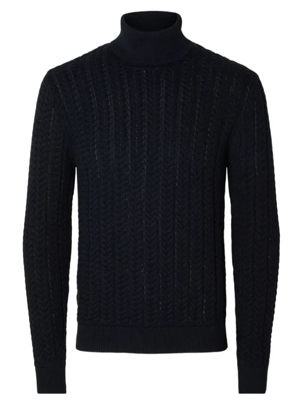 SELECTED FLÄTSTICKAD POLOTRÖJA TRÖJA Blue Online