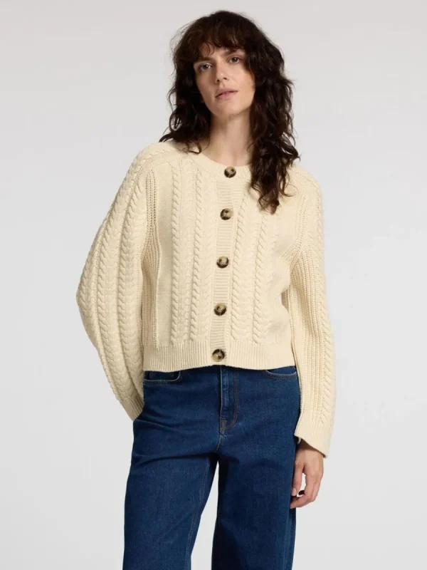 SELECTED FLÄTSTICKNING KOFTA Beige Online