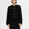 SELECTED FLÄTSTICKNING KOFTA Black Shop