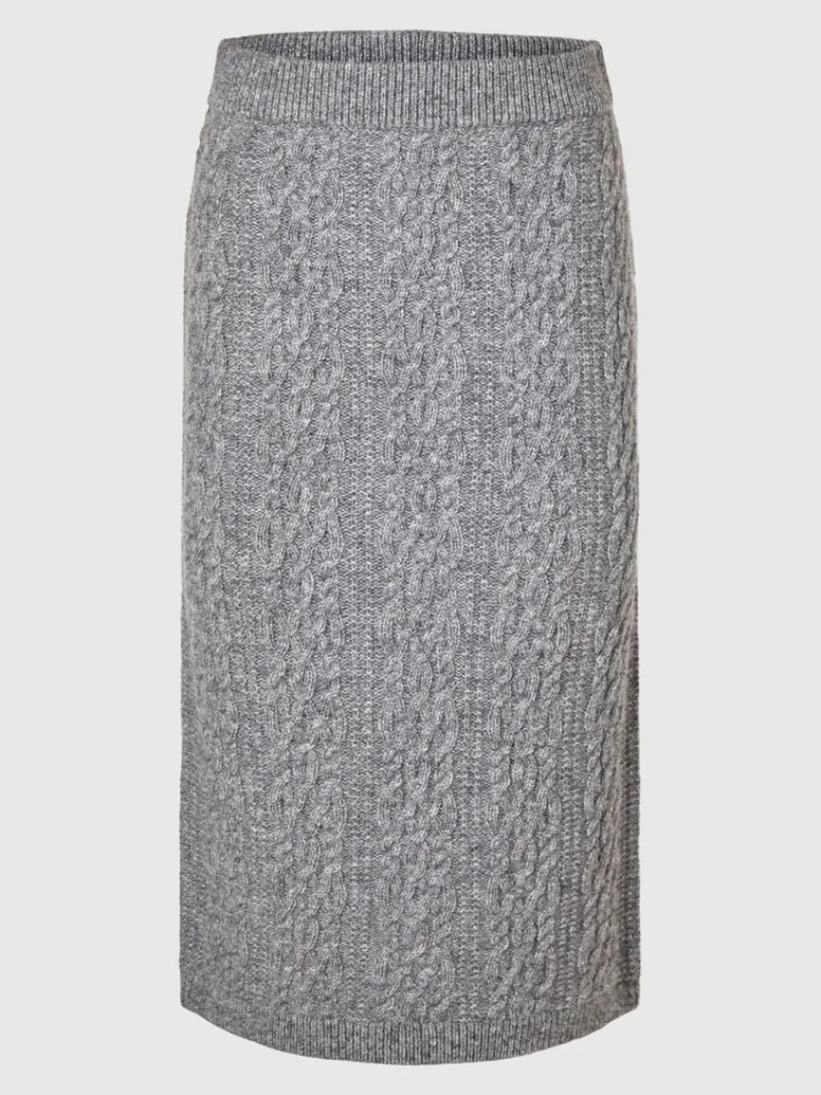 fltstickning_midikjol_0.webp SELECTED FLÄTSTICKNING MIDIKJOL Grey Fashion