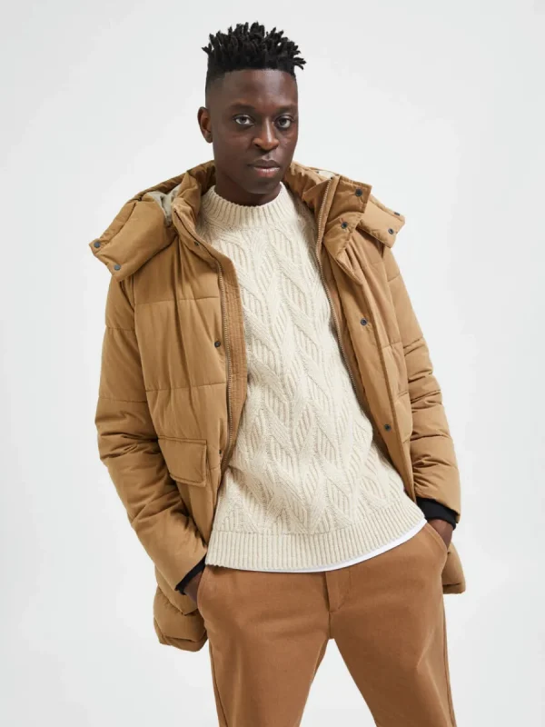 SELECTED FLÄTSTICKNING STICKAD TRÖJA Beige Store