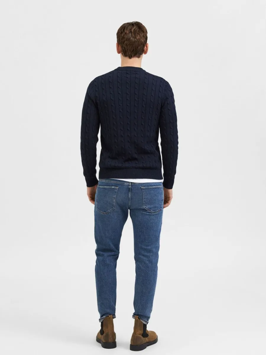 fltstickning_stickad_trja_5-2.webp SELECTED FLÄTSTICKNING STICKAD TRÖJA Blue Fashion