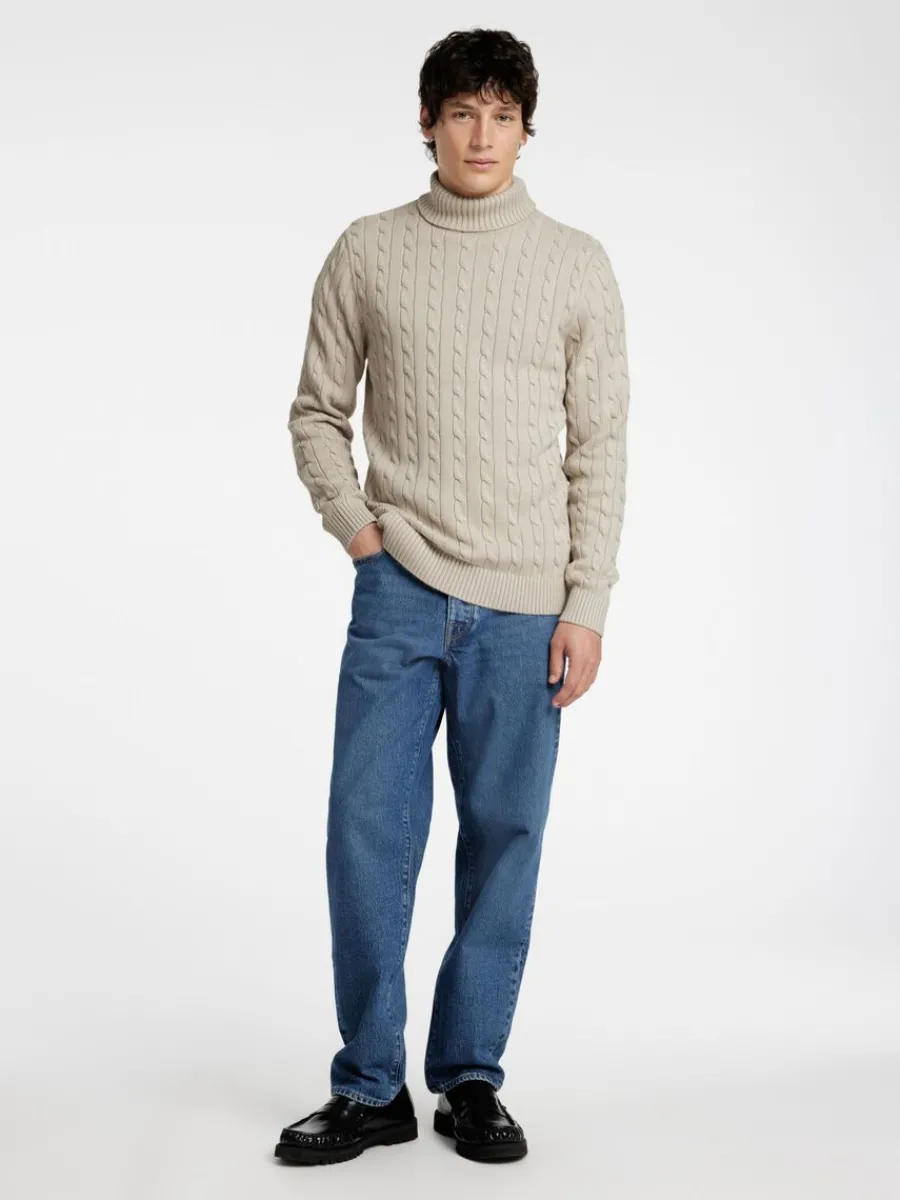 fltstickning_trja_1-7.webp SELECTED FLÄTSTICKNING TRÖJA Beige Fashion