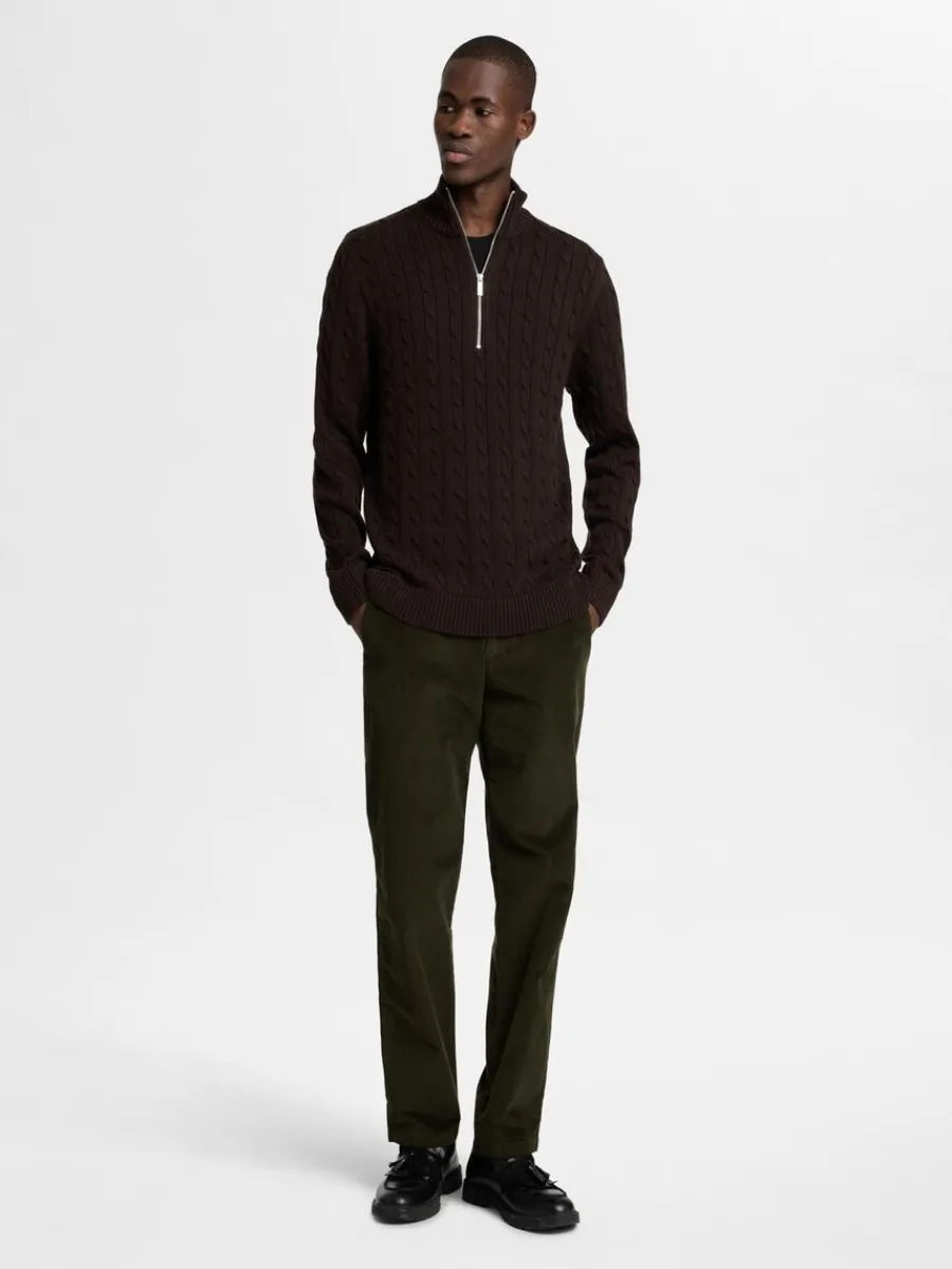 fltstickning_trja_2-10.webp SELECTED FLÄTSTICKNING TRÖJA Brown Fashion