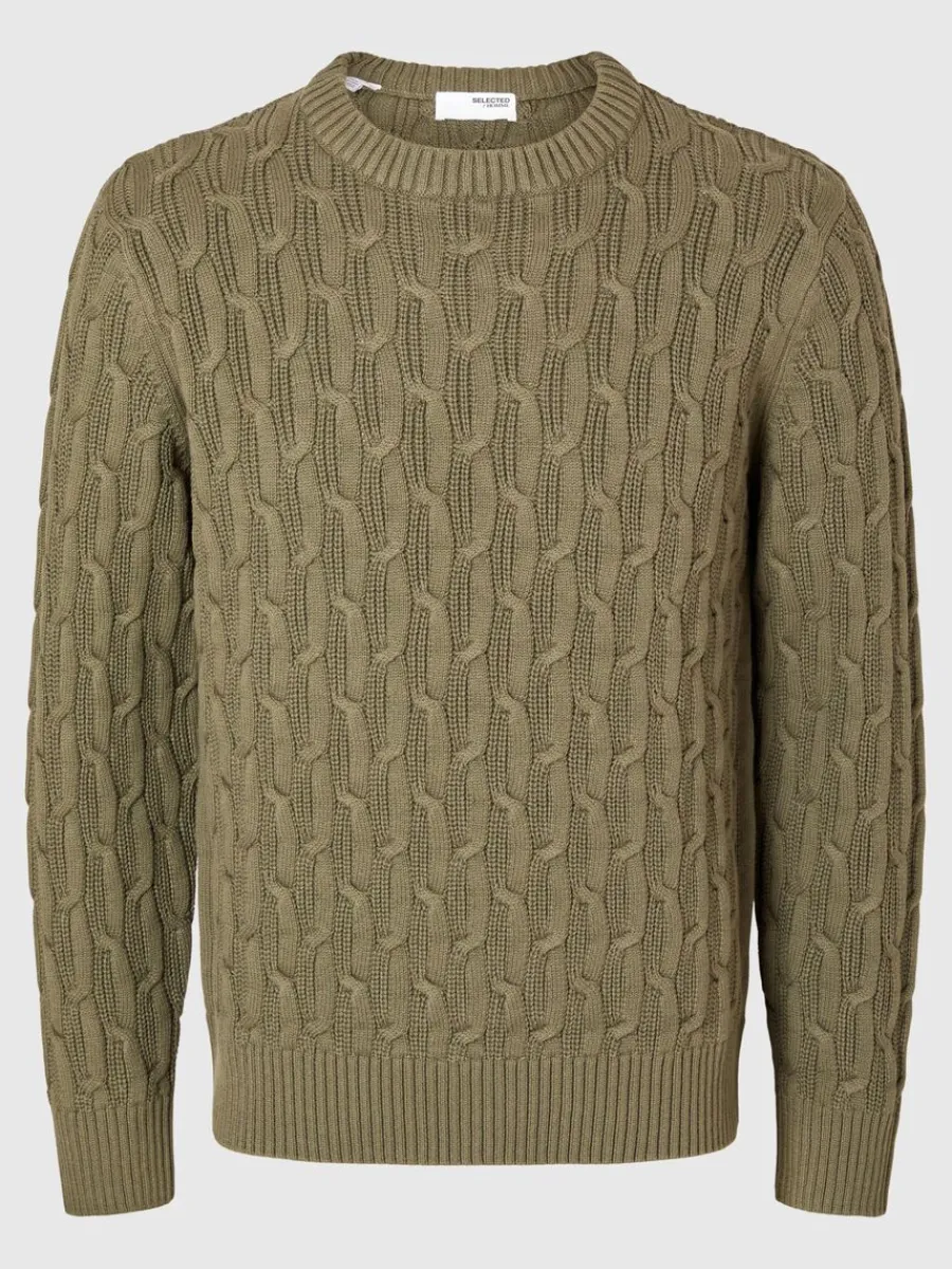 fltstickning_trja_2-11.webp SELECTED FLÄTSTICKNING TRÖJA Green Cheap