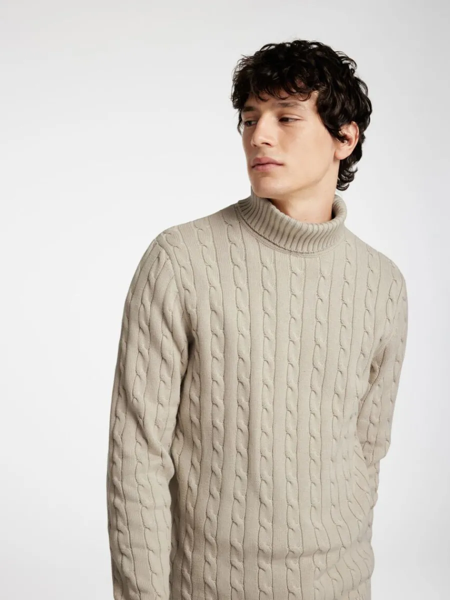 fltstickning_trja_2-7.webp SELECTED FLÄTSTICKNING TRÖJA Beige Fashion