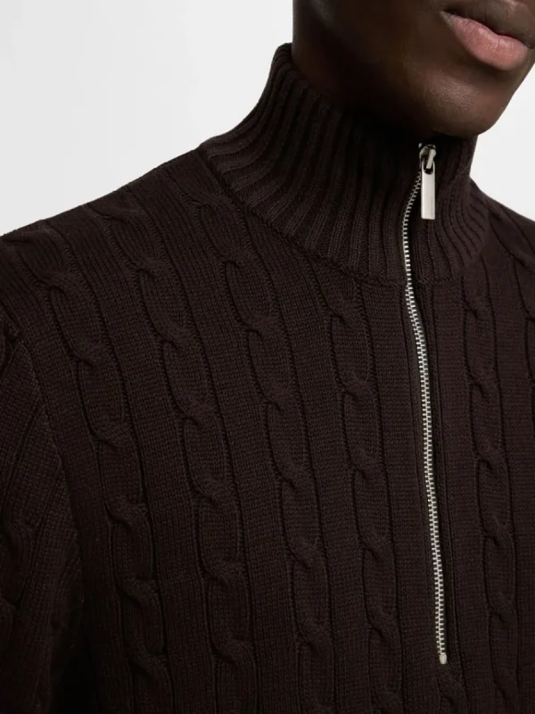 SELECTED FLÄTSTICKNING TRÖJA Brown Fashion