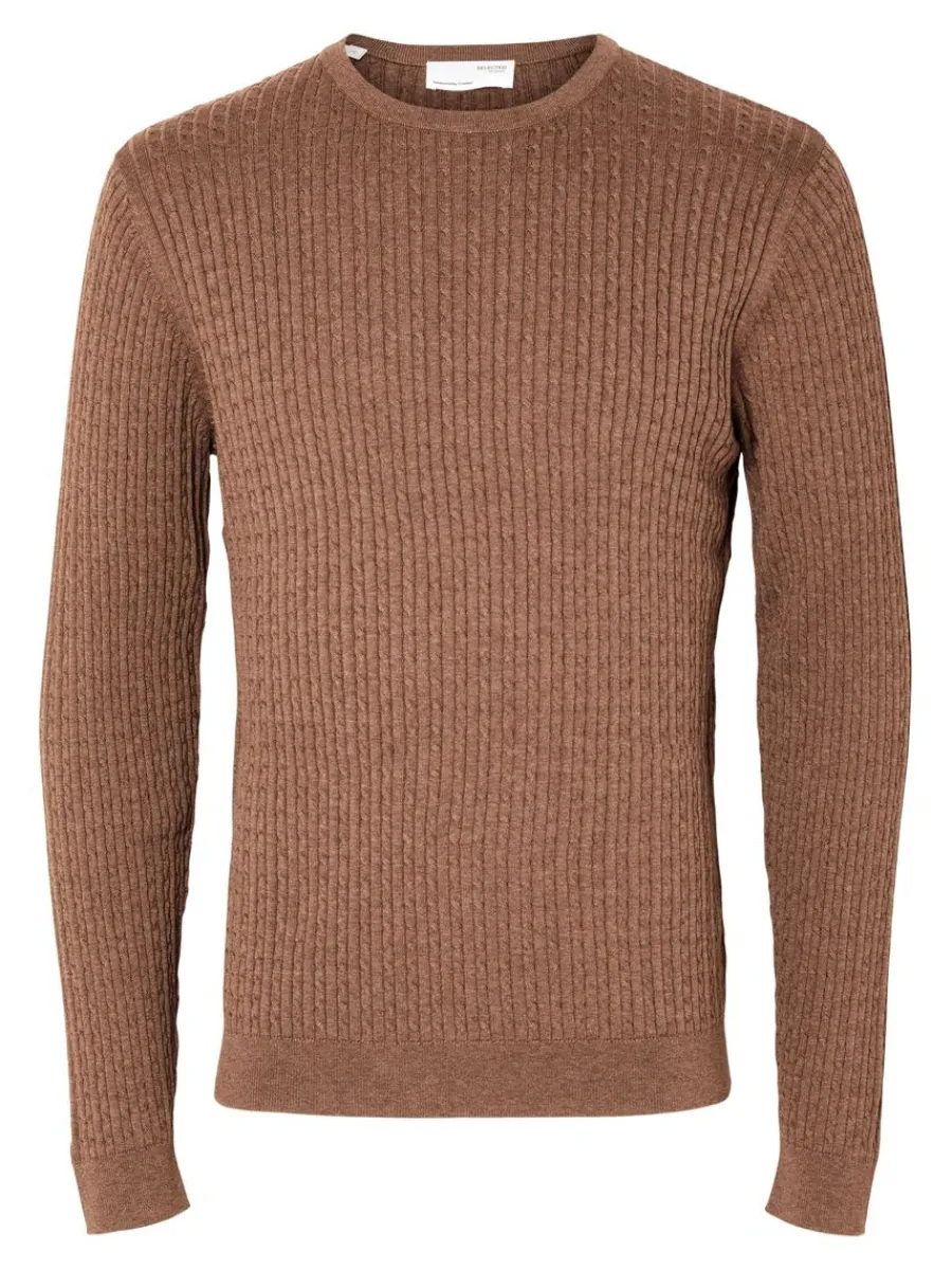 fltstickning_trja_4-15.webp SELECTED FLÄTSTICKNING TRÖJA Brown Shop