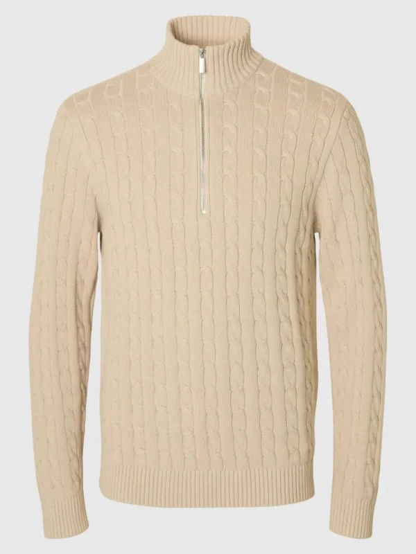 SELECTED FLÄTSTICKNING TRÖJA Beige Fashion