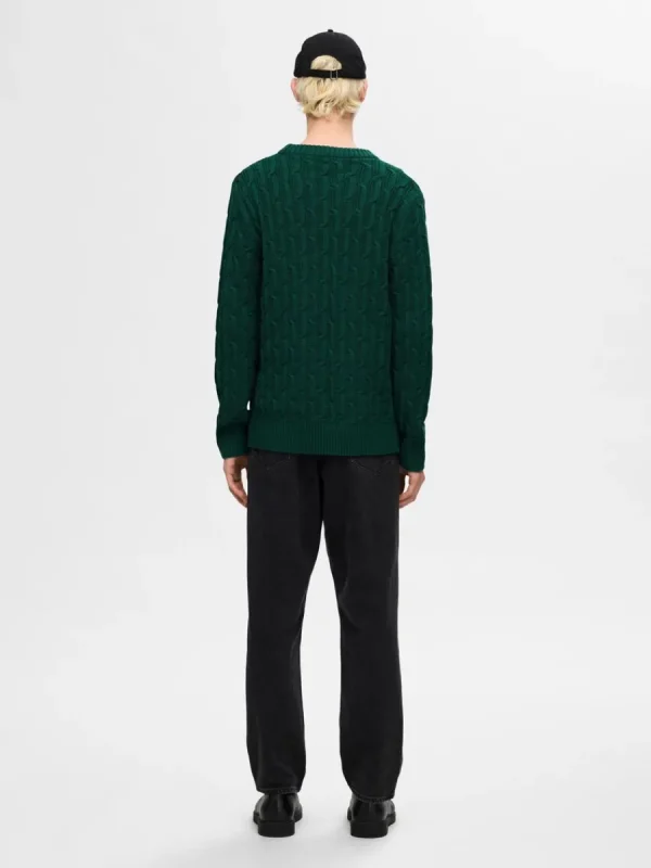 SELECTED FLÄTSTICKNING TRÖJA Green Cheap