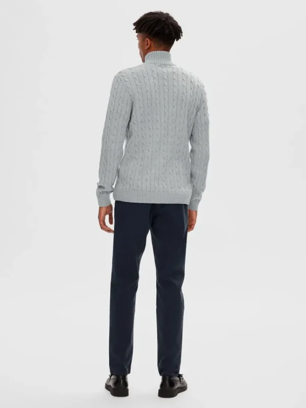 SELECTED FLÄTSTICKNING TRÖJA Grey Hot