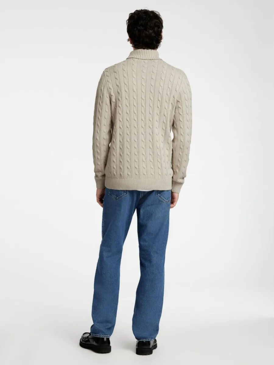 fltstickning_trja_5-7.webp SELECTED FLÄTSTICKNING TRÖJA Beige Fashion