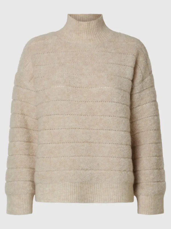 SELECTED FLUFFIG TRÖJA MED HÖG HALS Beige Sale