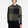 SELECTED FÄRGBLOCKERAD RUNDRINGAD TRÖJA Blue Cheap