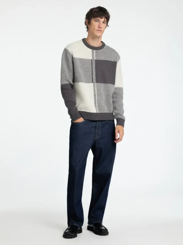 SELECTED FÄRGBLOCKERAD RUNDRINGAD TRÖJA Grey Fashion