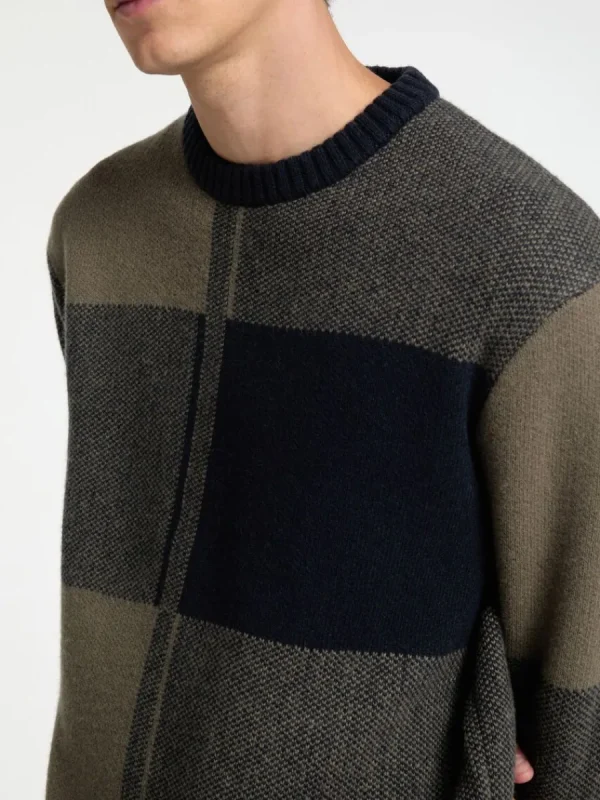 SELECTED FÄRGBLOCKERAD RUNDRINGAD TRÖJA Blue Cheap