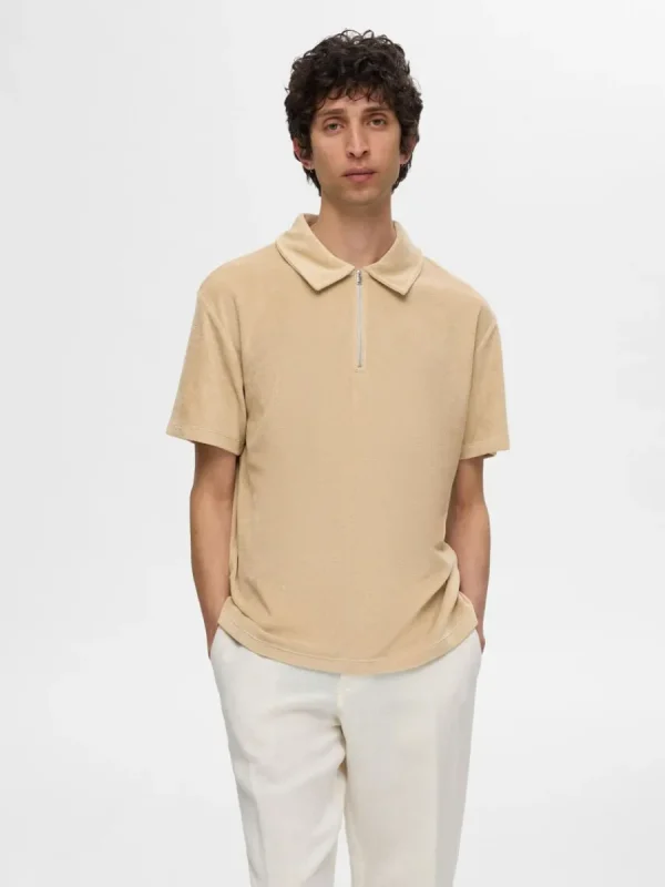 SELECTED FROTTÉTYG PIKÉTRÖJA Beige Shop