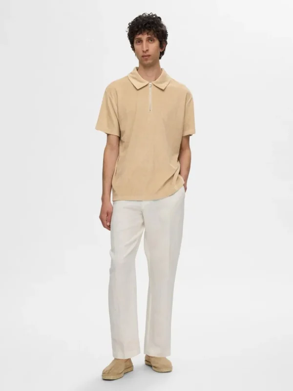 SELECTED FROTTÉTYG PIKÉTRÖJA Beige Shop
