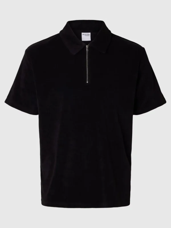 SELECTED FROTTÉTYG PIKÉTRÖJA Black Online