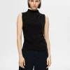 SELECTED GLITTER ÄRMLÖS TOPP Black Best Sale
