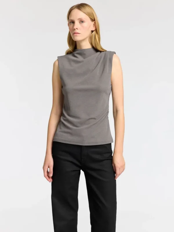 SELECTED GLITTER ÄRMLÖS TOPP Grey New