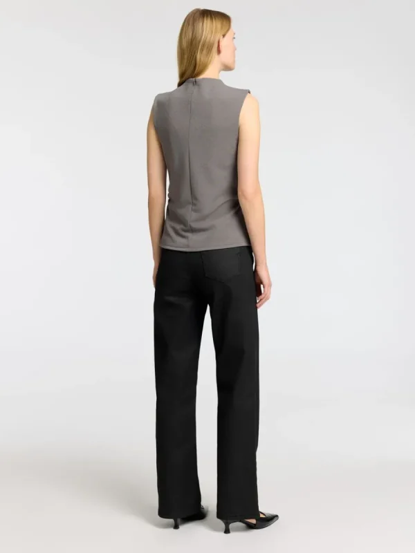 SELECTED GLITTER ÄRMLÖS TOPP Grey New