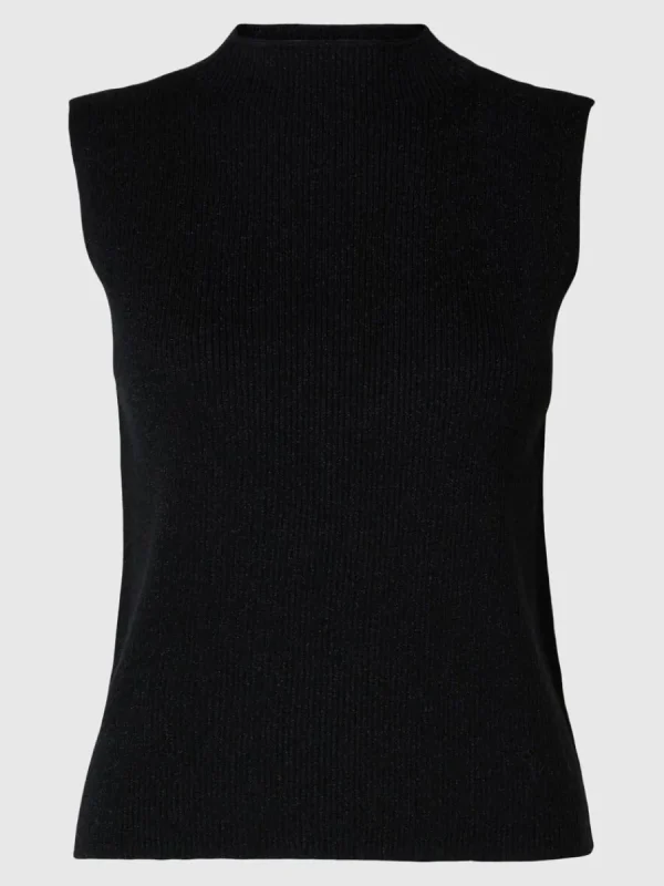 SELECTED GLITTER ÄRMLÖS TOPP Black Cheap
