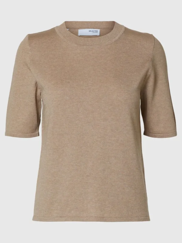 SELECTED GLITTER STICKAD TOPP Brown Best