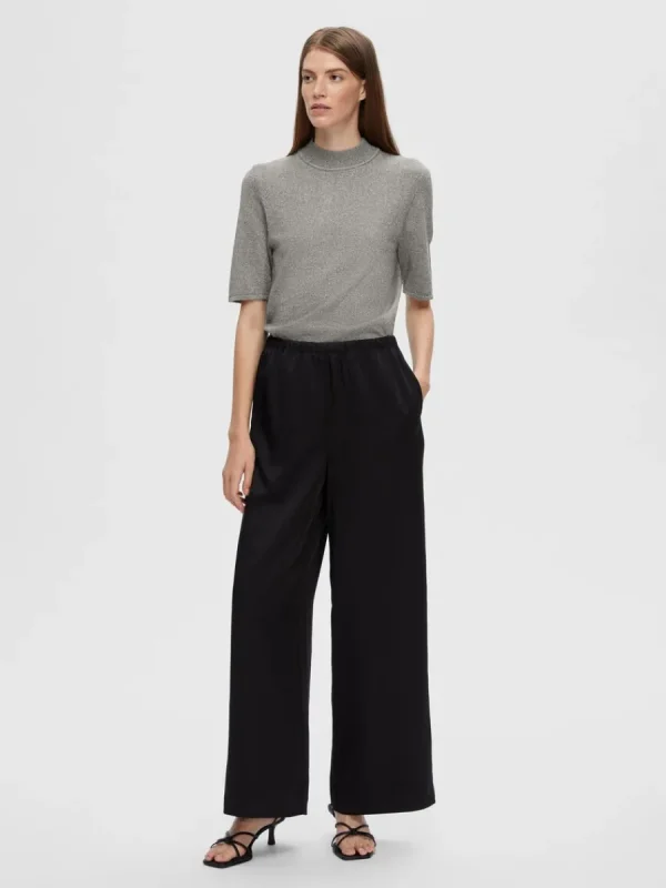 SELECTED GLITTER STICKAD TOPP Grey Best Sale