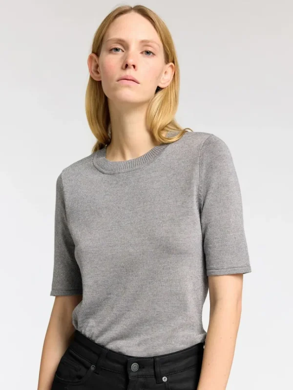 SELECTED GLITTER STICKAD TOPP Grey Store