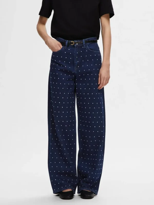 SELECTED GLITTERSTENAR VIDA JEANS Blue Hot