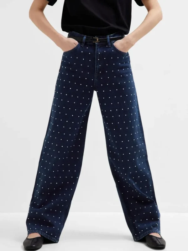 SELECTED GLITTERSTENAR VIDA JEANS Blue Hot