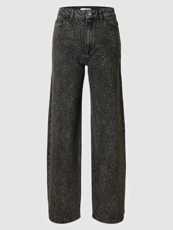 SELECTED GLITTERSTENAR VIDA JEANS Black Fashion