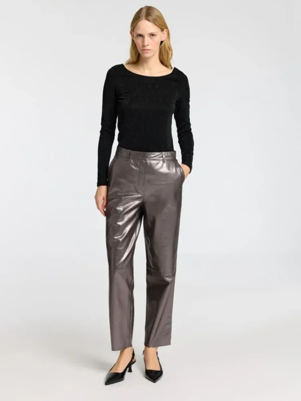 SELECTED GLITTRIGT LÅNGÄRMAD TOPP Black Outlet