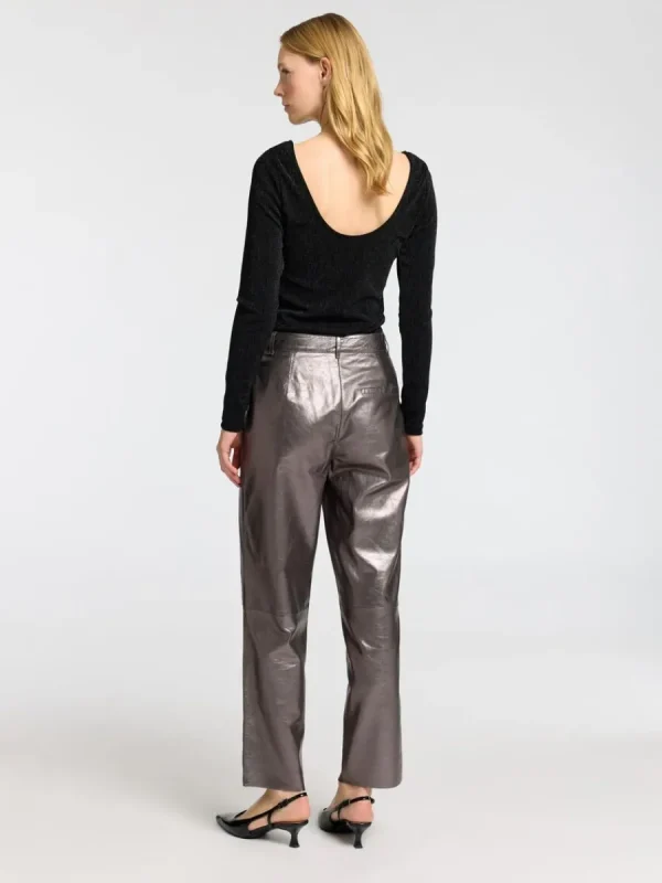 SELECTED GLITTRIGT LÅNGÄRMAD TOPP Black Outlet