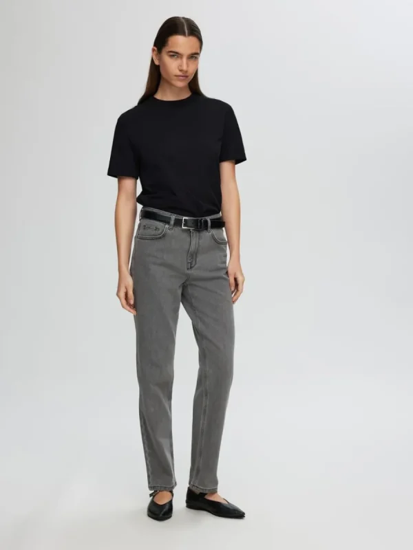 SELECTED GRÅ STRAIGHT FIT-JEANS Grey New
