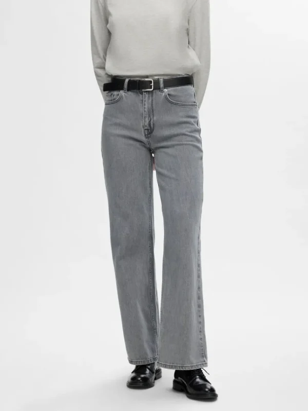 SELECTED GRÅ VIDA JEANS Grey Clearance
